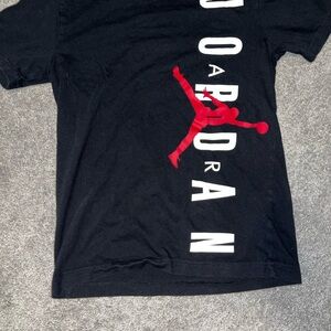 Jordan Men's Black Tee with Red Jumpman Graphic